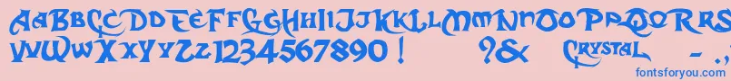 DarkCrystalScript Font – Blue Fonts on Pink Background