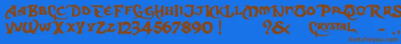 Czcionka DarkCrystalScript – brązowe czcionki na niebieskim tle