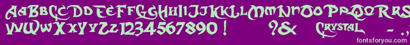 DarkCrystalScript Font – Green Fonts on Purple Background