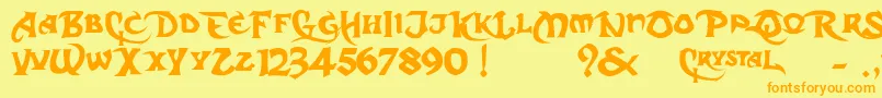 More about DarkCrystalScript Font DarkCrystalScript Font – Orange Fonts on Yellow Background