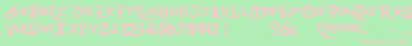 DarkCrystalScript Font – Pink Fonts on Green Background