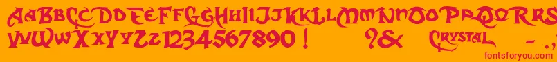 Czcionka DarkCrystalScript – czerwone czcionki na pomarańczowym tle