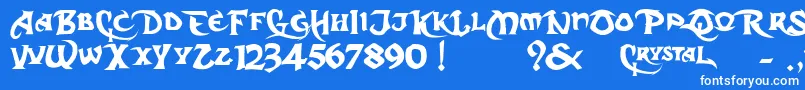 フォントDarkCrystalScript – 青い背景に白い文字