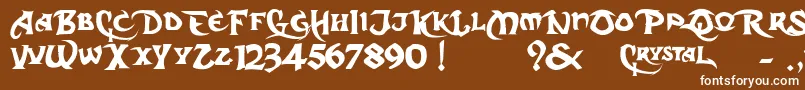 フォントDarkCrystalScript – 茶色の背景に白い文字