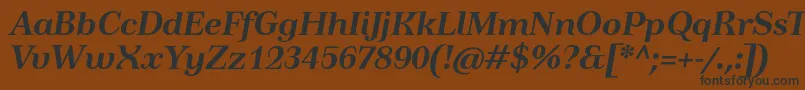 TusartextBolditalic Font – Black Fonts on Brown Background