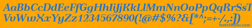 TusartextBolditalic Font – Blue Fonts on Orange Background