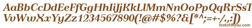 フォントTusartextBolditalic – 白い背景に茶色のフォント