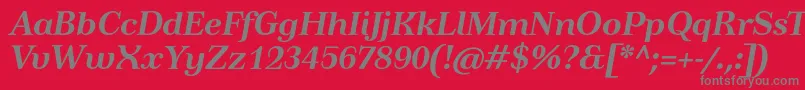 TusartextBolditalic Font – Gray Fonts on Red Background