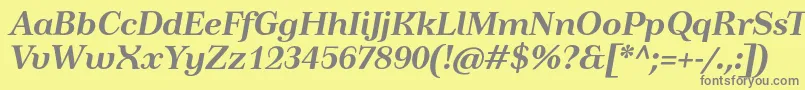 TusartextBolditalic-Schriftart – Graue Schriften auf gelbem Hintergrund