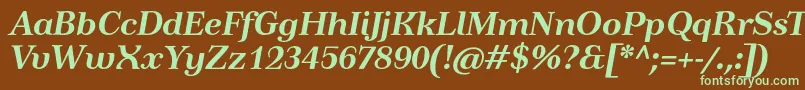 TusartextBolditalic Font – Green Fonts on Brown Background