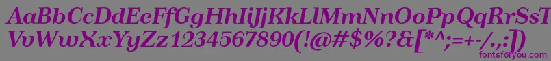 TusartextBolditalic Font – Purple Fonts on Gray Background