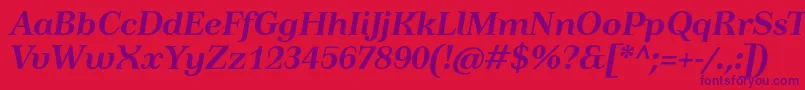 TusartextBolditalic Font – Purple Fonts on Red Background