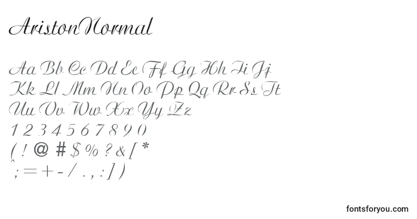Schriftart AristonNormal – Alphabet, Zahlen, spezielle Symbole