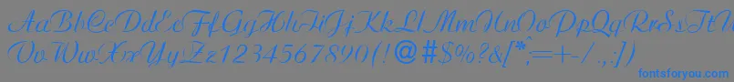 フォントAristonNormal – 灰色の背景に青い文字