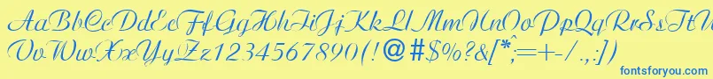 AristonNormal Font – Blue Fonts on Yellow Background