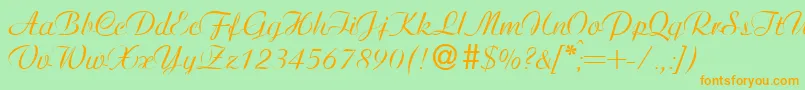 AristonNormal Font – Orange Fonts on Green Background