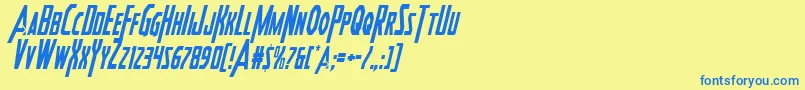 Heroesassemblecondital2 Font – Blue Fonts on Yellow Background