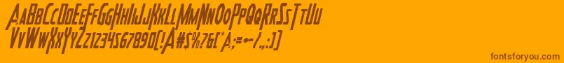 Heroesassemblecondital2-Schriftart – Braune Schriften auf orangefarbenem Hintergrund