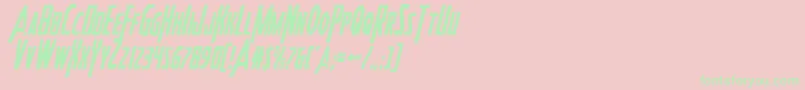 Heroesassemblecondital2 Font – Green Fonts on Pink Background