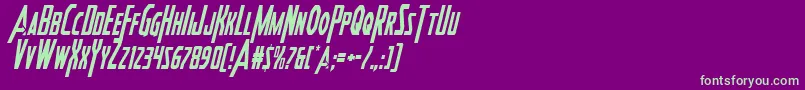 Heroesassemblecondital2 Font – Green Fonts on Purple Background