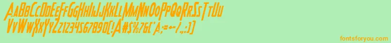 Heroesassemblecondital2 Font – Orange Fonts on Green Background