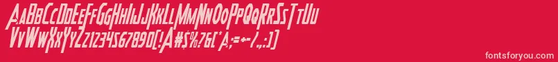 Heroesassemblecondital2 Font – Pink Fonts on Red Background