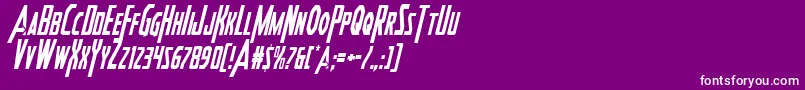 フォントHeroesassemblecondital2 – 紫の背景に白い文字