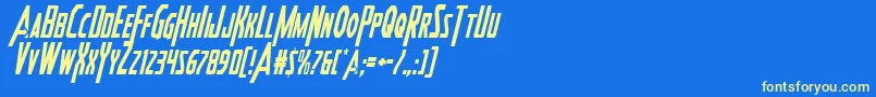 Heroesassemblecondital2 Font – Yellow Fonts on Blue Background