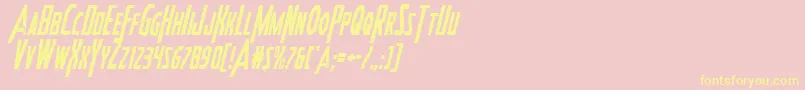 Heroesassemblecondital2 Font – Yellow Fonts on Pink Background