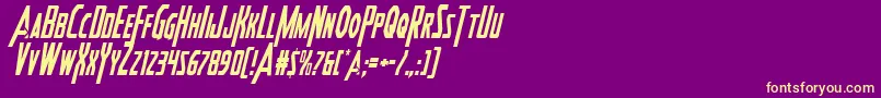 Heroesassemblecondital2 Font – Yellow Fonts on Purple Background