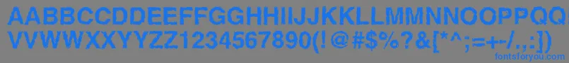 フォントBenHardLifeBold – 灰色の背景に青い文字