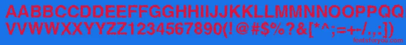 BenHardLifeBold Font – Red Fonts on Blue Background