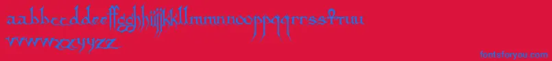 Sanctuary-fontti – siniset fontit punaisella taustalla