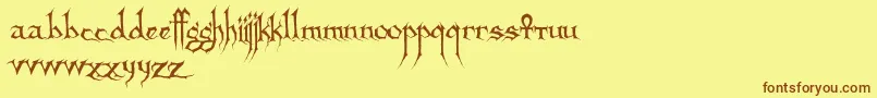 Sanctuary-fontti – ruskeat fontit keltaisella taustalla