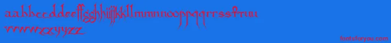 Sanctuary-fontti – punaiset fontit sinisellä taustalla