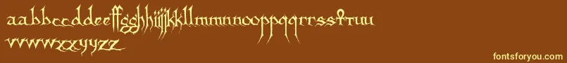 Sanctuary Font – Yellow Fonts on Brown Background