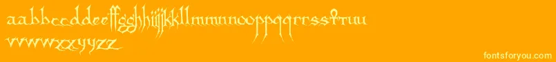 Sanctuary Font – Yellow Fonts on Orange Background