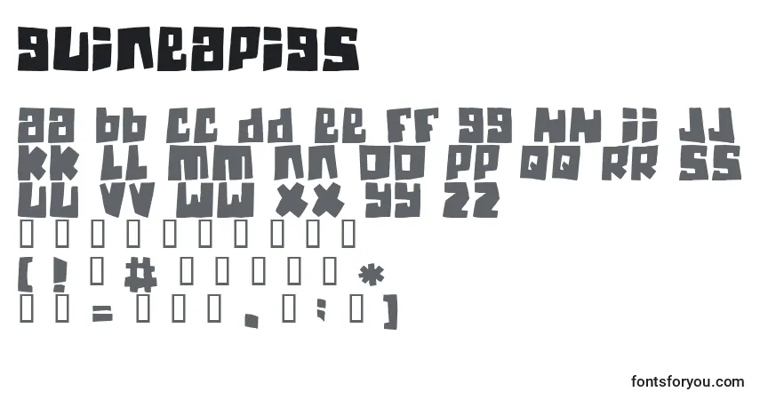 A fonte Guineapigs – alfabeto, números, caracteres especiais