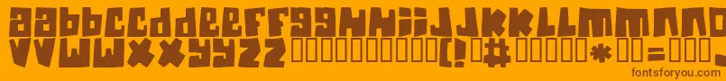 Guineapigs-Schriftart – Braune Schriften auf orangefarbenem Hintergrund