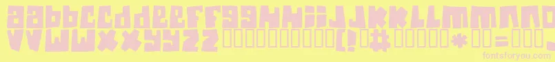 Guineapigs-fontti – vaaleanpunaiset fontit keltaisella taustalla