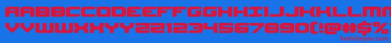 Gearheadexpand-Schriftart – Rote Schriften auf blauem Hintergrund