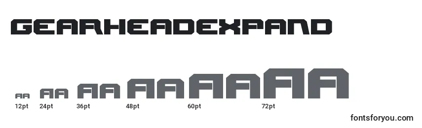 Gearheadexpand Font Sizes
