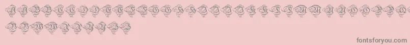 Aristokratzierbuchstaben-Schriftart – Graue Schriften auf rosa Hintergrund