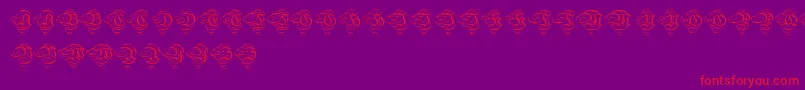 Aristokratzierbuchstaben Font – Red Fonts on Purple Background