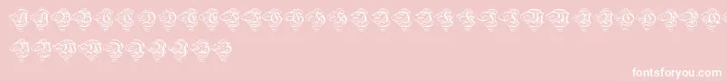 Aristokratzierbuchstaben-Schriftart – Weiße Schriften auf rosa Hintergrund