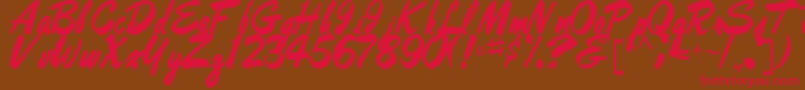 BestRegularTtstd Font – Red Fonts on Brown Background