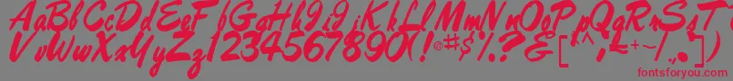 BestRegularTtstd-Schriftart – Rote Schriften auf grauem Hintergrund