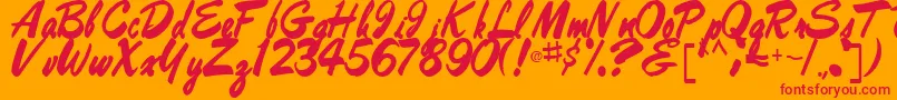 BestRegularTtstd Font – Red Fonts on Orange Background