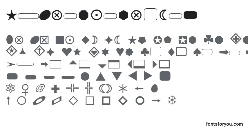 Czcionka FtBasicshapes1 – alfabet, cyfry, specjalne znaki