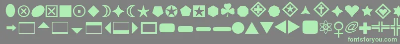 FtBasicshapes1 Font – Green Fonts on Gray Background